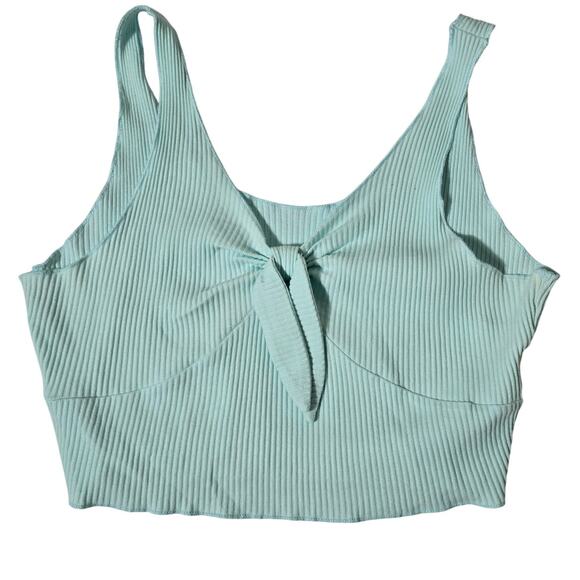 Source Unknown Tops - Green Crop Top Front Tie Womens Size XL